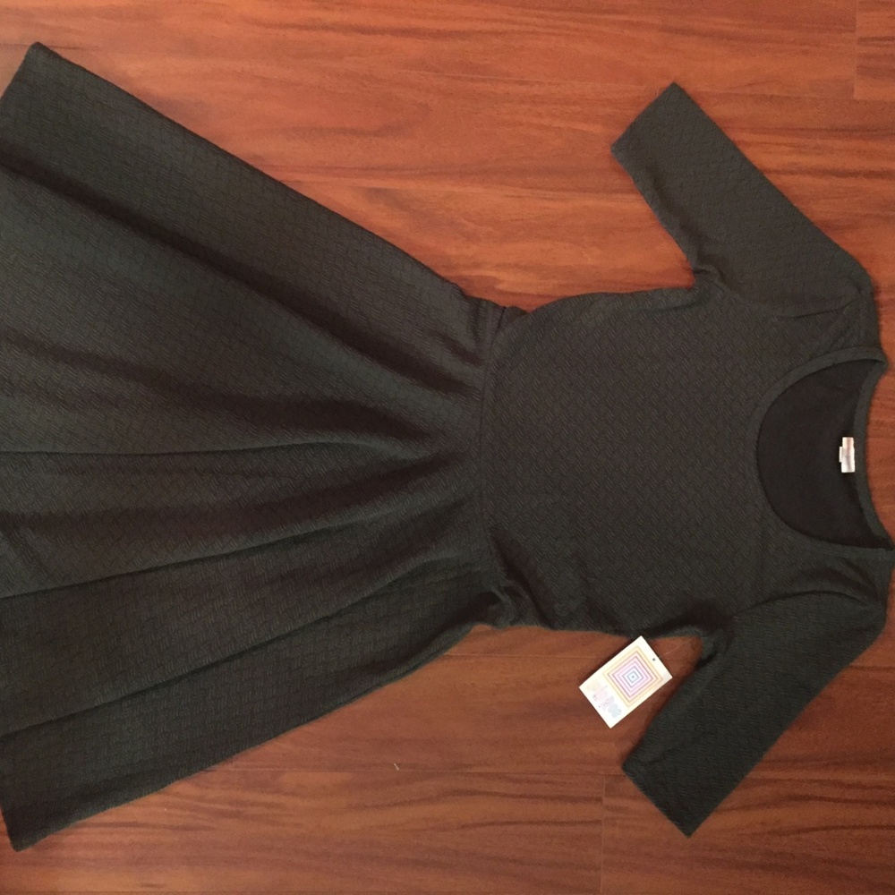 Lula Roe Green Skater Dress